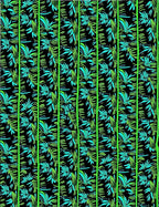 Vibrant Emerald Teal Leafy Stripes Rug