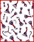 Red and Blue Toy Ice Skate Collection Rug