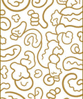 Golden Abstract Swirls And Shapes Rug