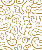 Golden Abstract Swirls And Shapes Rug