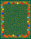 Green Yellow Abstract Bold Border Rug