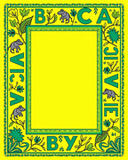 Whimsical Elephant Alphabet Border Rug