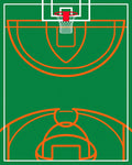 Green Orange Basketball Court Graphic Rug