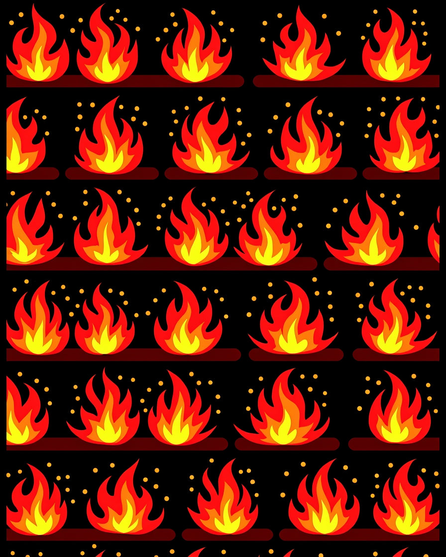 Fiery Flames With Gold Sparks Rug