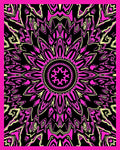 Electric Pink Yellow Symmetrical Bloom Rug