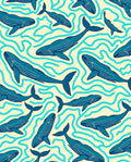 Marine Blue Whale Flowing Ocean Rug