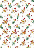 Red Cream Yellow Floral Garden Rug