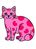 Playful Pink Heart Cat Rug