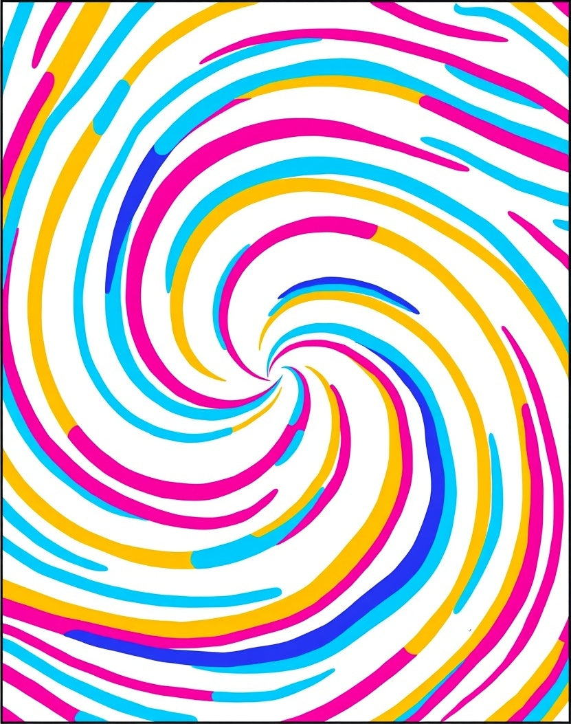 Vibrant Swirl Multi Stripe Rug