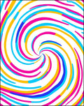 Vibrant Swirl Multi Stripe Rug