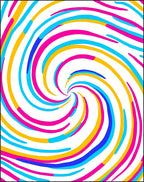 Vibrant Swirl Multi Stripe Rug