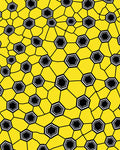 Bright Yellow Hexagonal Soccer Graphics Rug