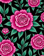 Vibrant Fuchsia Rose Garden Bloom Rug
