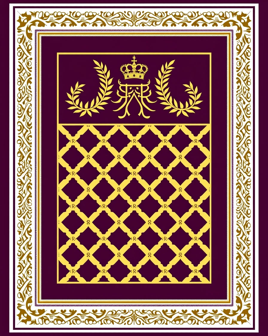 Regal Gold Monogram Diamond Border Rug