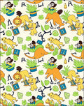 Whimsical Yellow Animals and Letters Rug