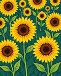 Golden Sunflower Field Garden Rug