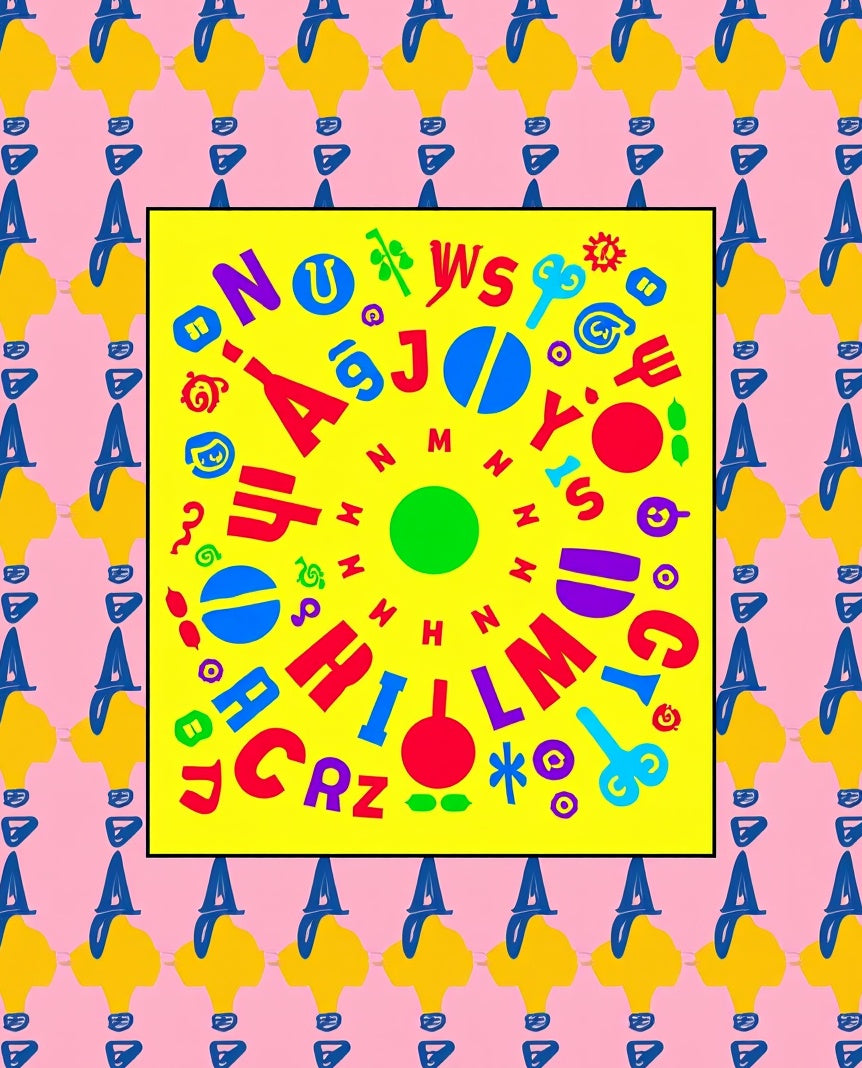 Vibrant Alphabet Circus Border Rug