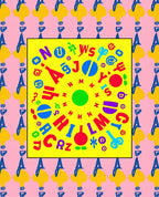 Vibrant Alphabet Circus Border Rug