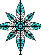 Aqua Teal Starburst Mandala Rug