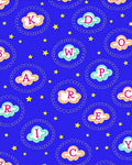 Dreamy Alphabet Clouds Starry Rug