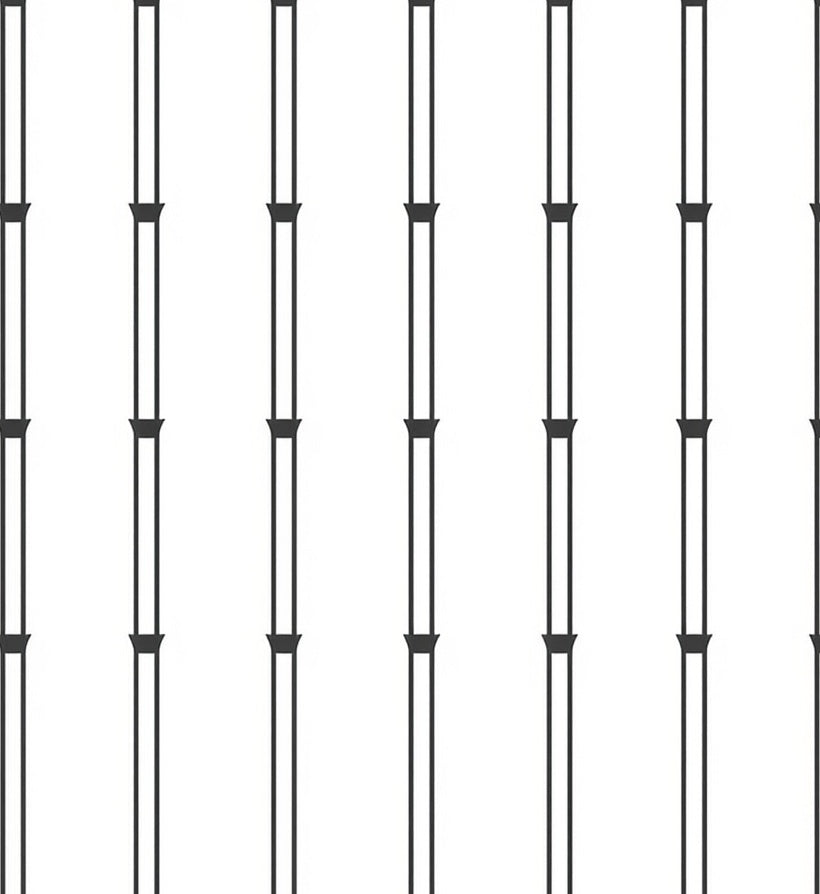 Modern Black Bamboo Column Rug