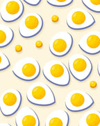 Yellow Egg Breakfast Whimsical Repeat Rug