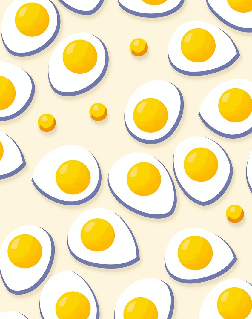 Yellow Egg Breakfast Whimsical Repeat Rug