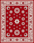 Crimson Ivory Starburst Floral Medallion Rug