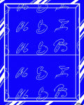 Bold Blue White Abstract Script Rug