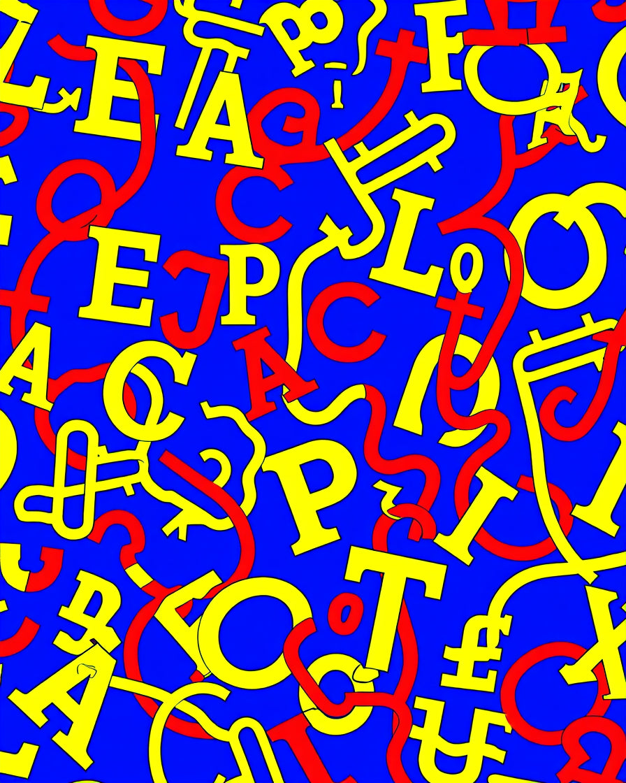 Bold Alphabet Playful Collage Rug