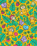 Jungle Animals And Monstera Leaves Rug