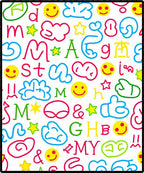 Playful Mixed Letters Smiley Icons Rug