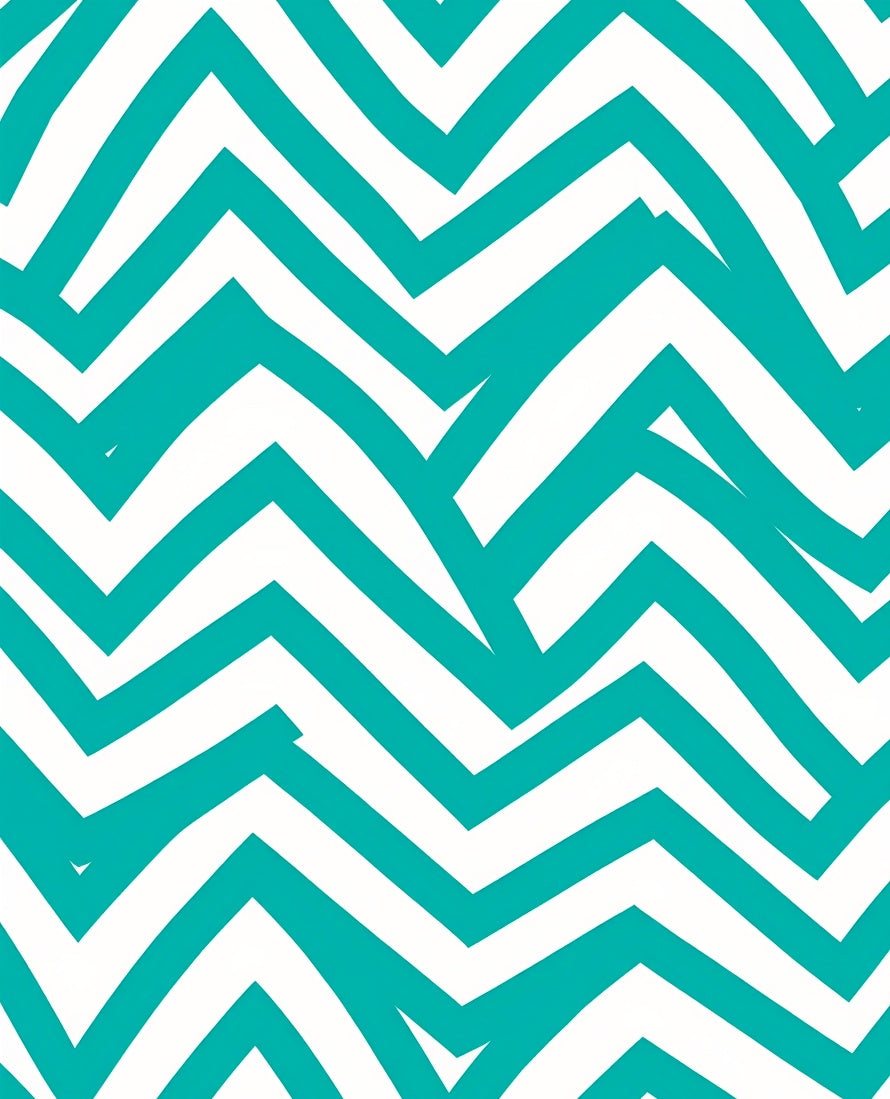 Teal Abstract Chevron Ribbon Rug
