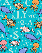 Ocean Friends Alphabet Cute Turtles Rug