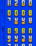 Bold Blue Yellow Geometric Numbers Rug