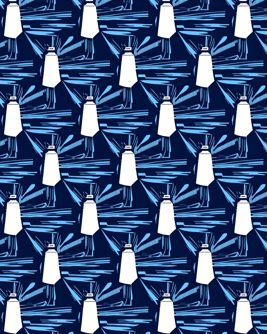 Deep Blue White Paint Tube Radiance Rug