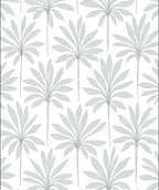 Light Gray Palm Frond Overlay Rug
