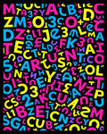 Vibrant Alphabet Collage Rug