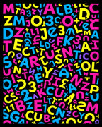 Vibrant Alphabet Collage Rug