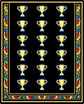 Golden Trophy Collection on Black Rug