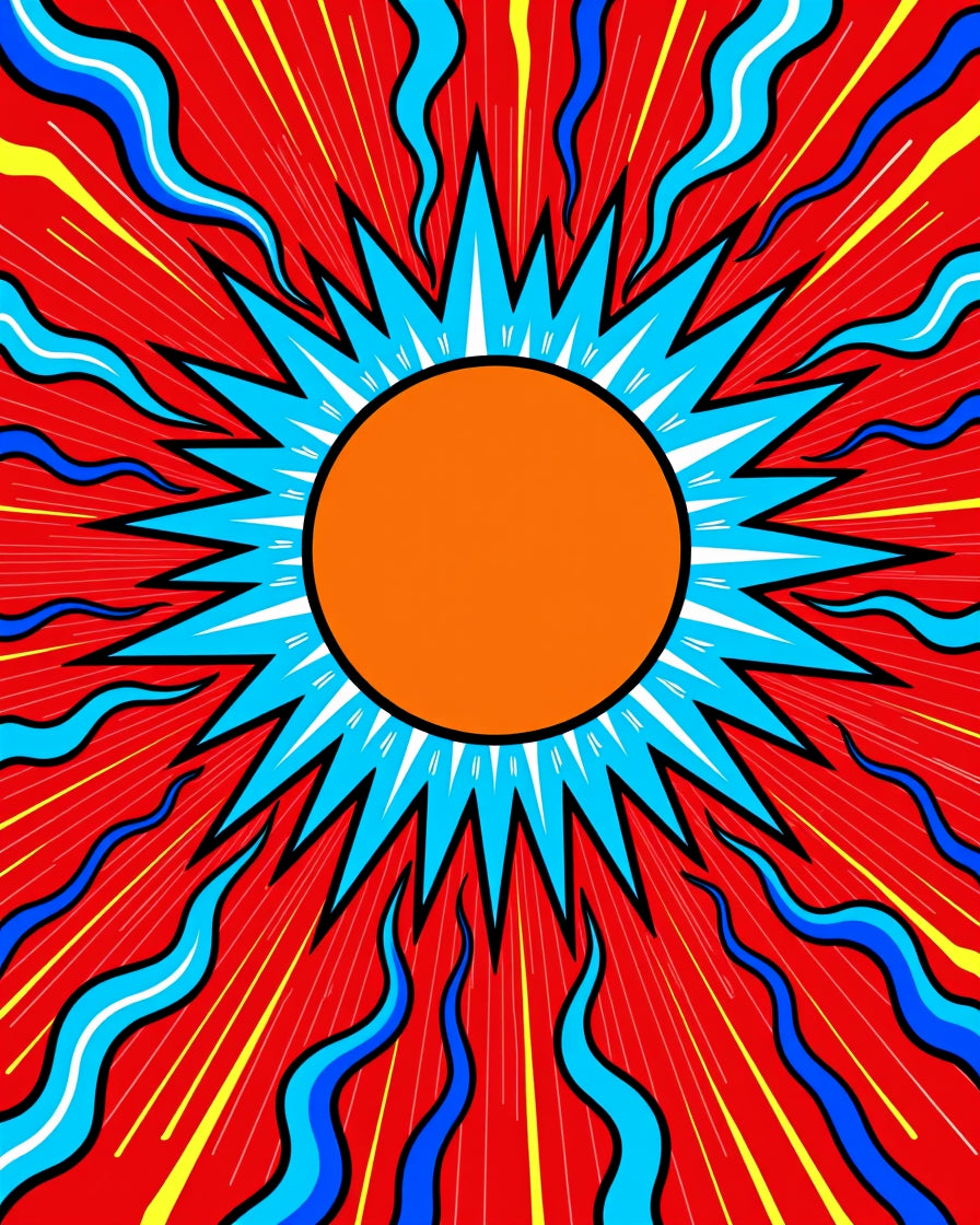 Radiant Orange Starburst Explosion Rug