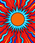 Radiant Orange Starburst Explosion Rug