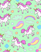 Pink Unicorns With Rainbows And Clouds Rug