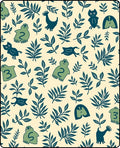 Whimsical Teal Creatures Leafy Garden Rug