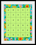 Psychedelic Floral Alphabet Grid Rug