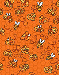 Orange Honeycomb Bees Illustration Rug