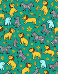 Happy Safari Animals Yellow Green Background Rug