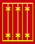 Bold Yellow Star Geometric Red Rug