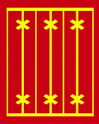 Bold Yellow Star Geometric Red Rug