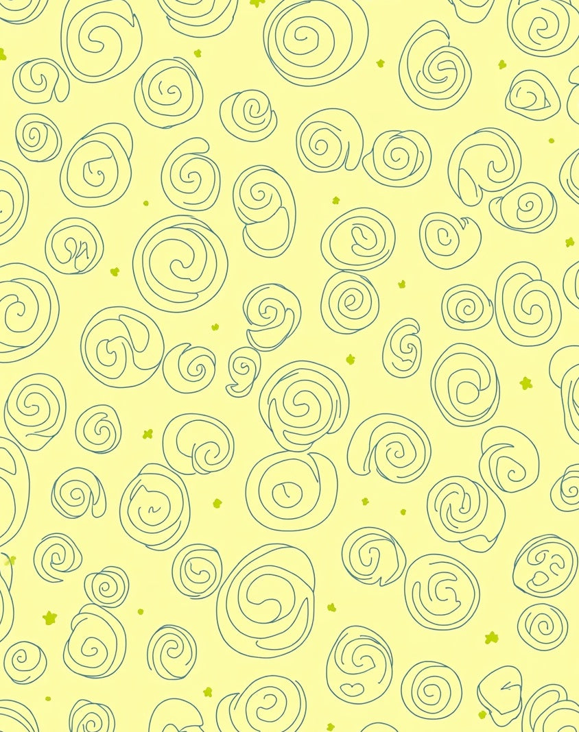 Soft Yellow Swirl Doodle Rug